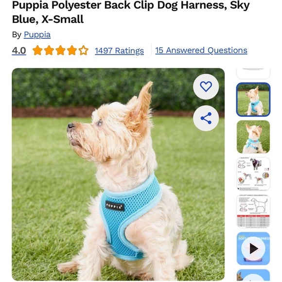 NWT Puppia Sky Blue Harness Size XS - Picture 1 of 8
